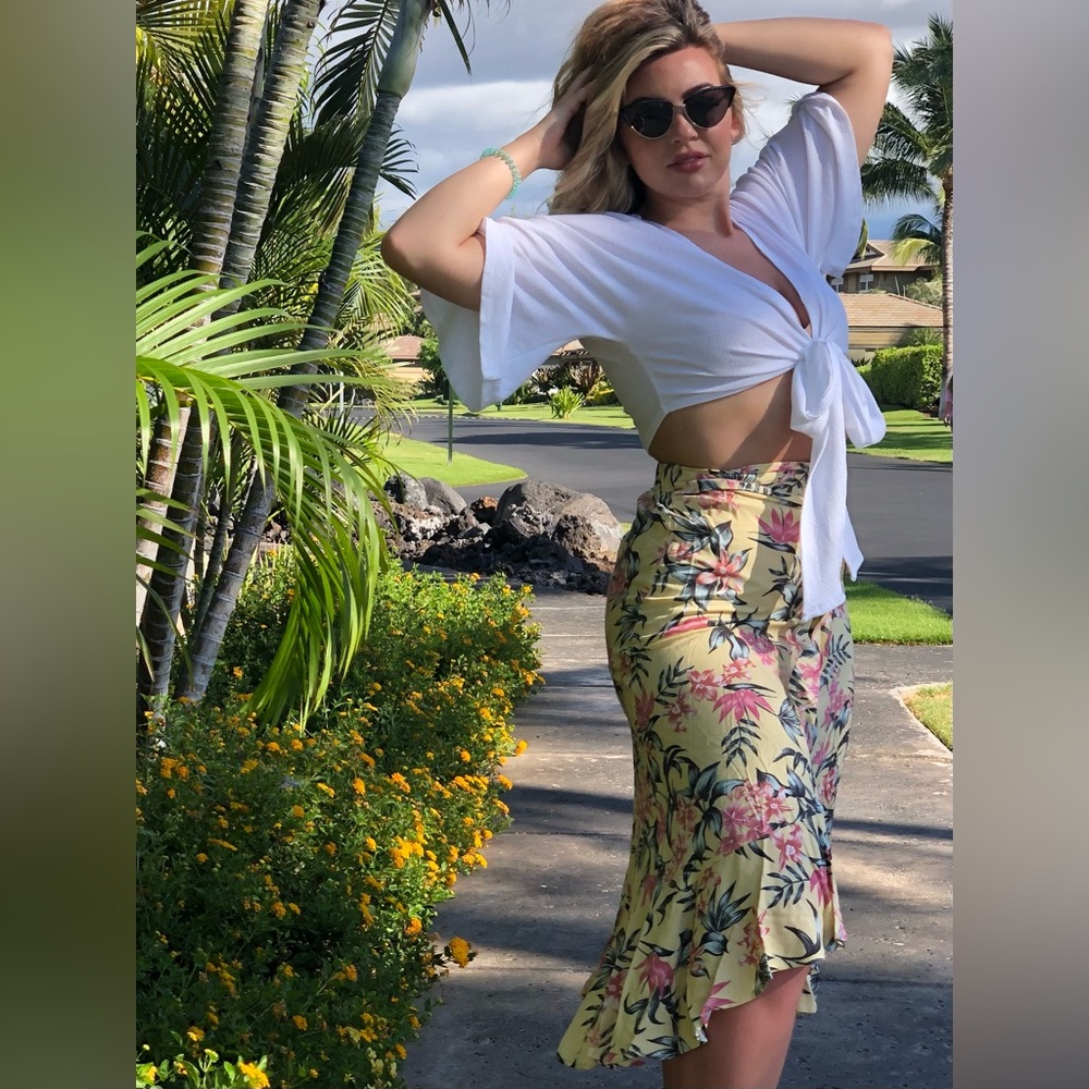Floral midi skirt